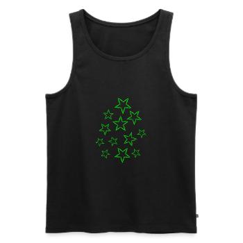 Étoiles ciel étoilé conception vecteur vert - Débardeur bio Premium Homme - noir - Devant - Michal (187cm)
