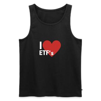 I Love ETF Index Funds Save Investment - Men's Premium Organic Tank Top - black - Front - AI Model Male 178 light (178cm)