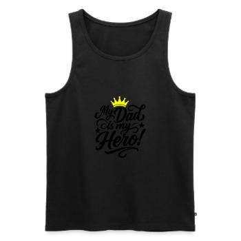 Bester Papa Held Spruch Vatertag - Männer Premium Bio Tank Top - Schwarz - Vorne - Michal (187cm)
