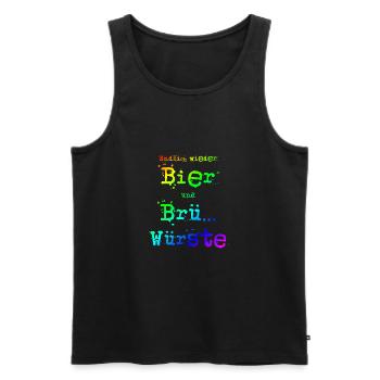 Endlich wieder Bier und Brü.. Würste | Party - Männer Premium Bio Tank Top - Schwarz - Vorne - AI Model Male 178 light (178cm)