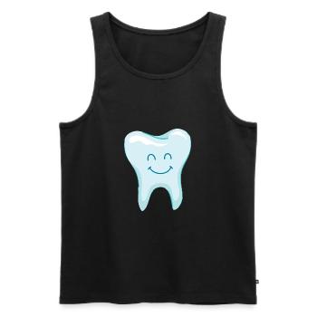 Rire dent - dents - dentiste - Débardeur bio Premium Homme - noir - Devant - AI Model Male 178 light (178cm)