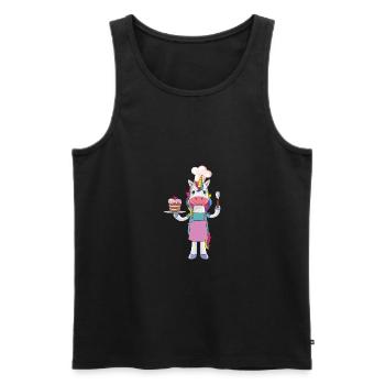 Cadeau de cuisine licorne - Débardeur bio Premium Homme - noir - Devant - Michal (187cm)