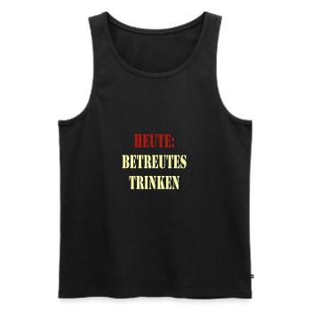 Spruch - Betreutes Trinken - Männer Premium Bio Tank Top - Schwarz - Vorne - Michal (187cm)