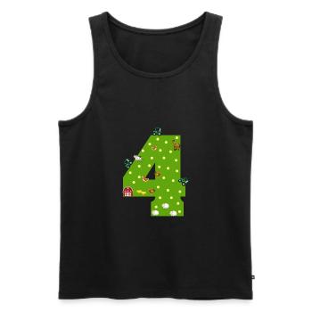 4th birthday Young girl 4 years Farmer Farmer - Men's Premium Organic Tank Top - black - Front - Michal (187cm)