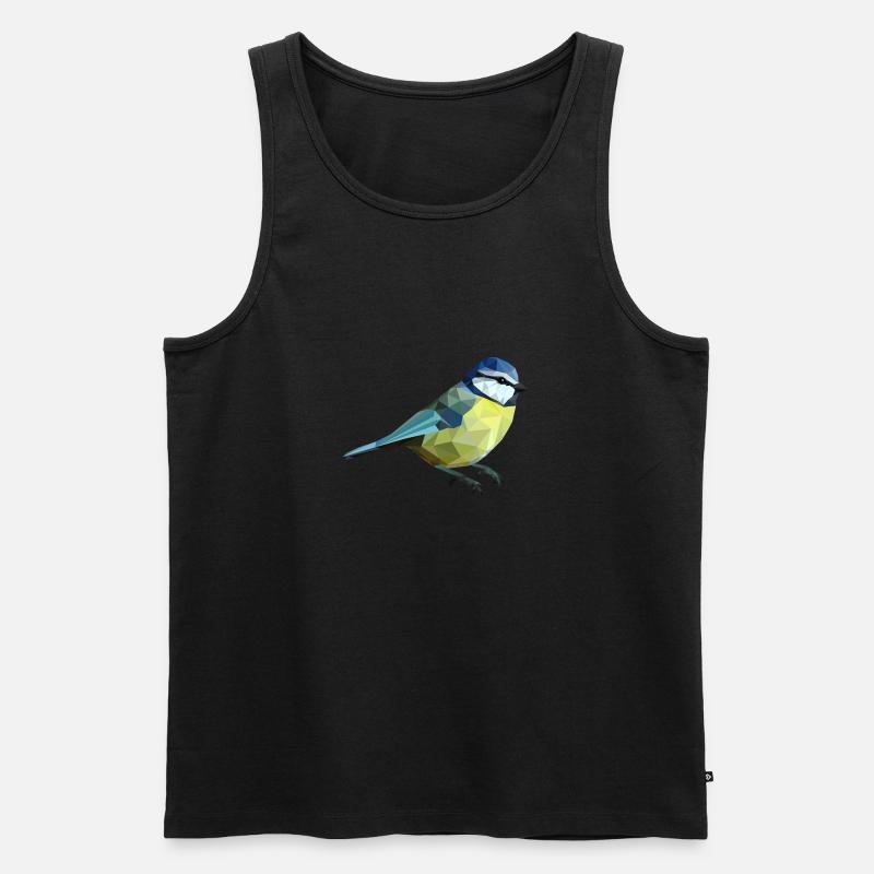 Blaumeise in Polygon-Technik - Zattila Design - Männer Premium Bio Tank Top - undefined