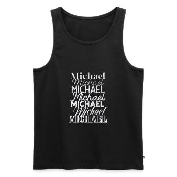 Michael - Männer Premium Bio Tank Top - Schwarz - Vorne - AI Model Male 178 light (178cm)