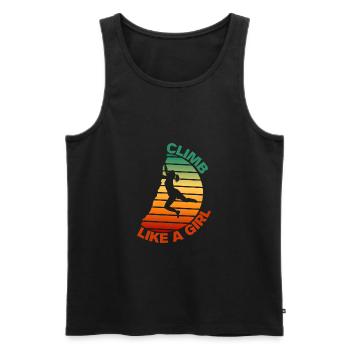 Vintage Climb Like A Girl - Girl Rock Climbing - Men's Premium Organic Tank Top - black - Front - AI Model Male 178 light (178cm)