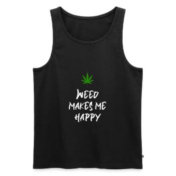 weed macht mich glücklich Cannabis Marihuana - Männer Premium Bio Tank Top - Schwarz - Vorne - Michal (187cm)