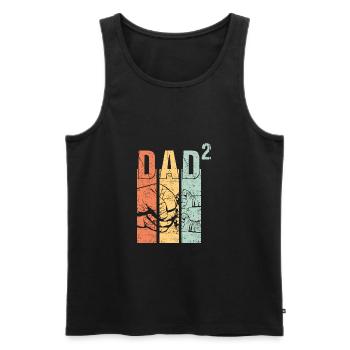 Papa père Papa de 2 deux deuxièmes enfants jumeaux - Débardeur bio Premium Homme - noir - Devant - Michal (187cm)