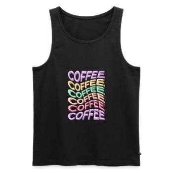Café - Design amateur de café - Débardeur bio Premium Homme - noir - Devant - Michal (187cm)