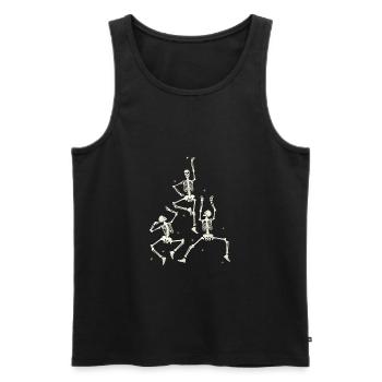 Tanzende Skelette. - Männer Premium Bio Tank Top - Schwarz - Vorne - AI Model Male 178 light (178cm)