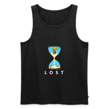 lost1 - Männer Premium Bio Tank Top - Schwarz - Vorne - Michal (187cm)