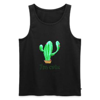 Kaktus - Männer Premium Bio Tank Top - Schwarz - Vorne - Michal (187cm)
