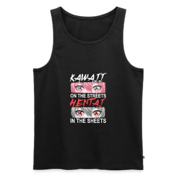 Kawaii on the streets - Hentai in the sheets - Männer Premium Bio Tank Top - Schwarz - Vorne - Michal (187cm)
