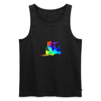 Forklift Rainbow Polygon Construction Vehicle - Men's Premium Organic Tank Top - black - Front - AI Model Male 178 light (178cm)