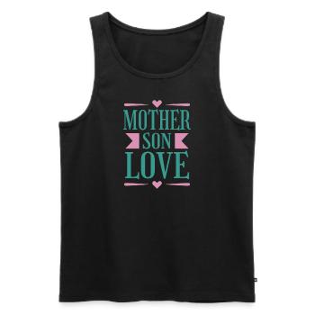 Mother Son Love Idea Saying Tshirt - Men's Premium Organic Tank Top - black - Front - Michal (187cm)