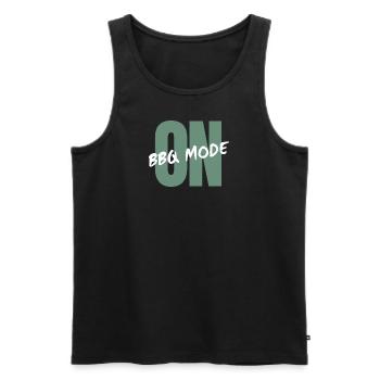 BBQ Mode – ON Grill Shirt - Männer Premium Bio Tank Top - Schwarz - Vorne - Michal (187cm)