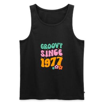 Groovy Hippie depuis 1977 - Débardeur bio Premium Homme - noir - Devant - Michal (187cm)