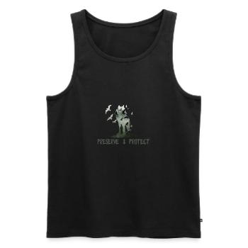 Preserve & Protect Environmental Protection Climate Protection Wolf - Men's Premium Organic Tank Top - black - Front - AI Model Male 178 light (178cm)