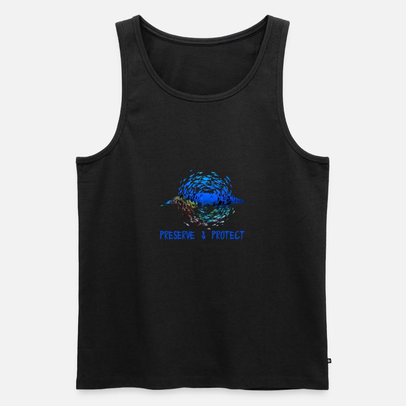 Preserve Protect Umweltschutz Klimaschutz Blauwal - Männer Premium Bio Tank Top - Schwarz
