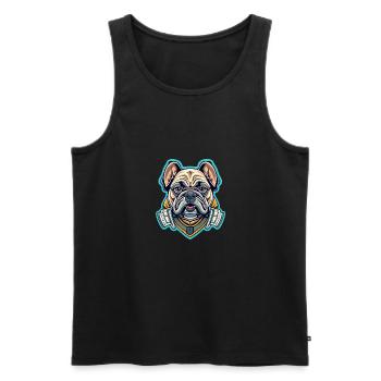 Hund - Männer Premium Bio Tank Top - Schwarz - Vorne - Michal (187cm)