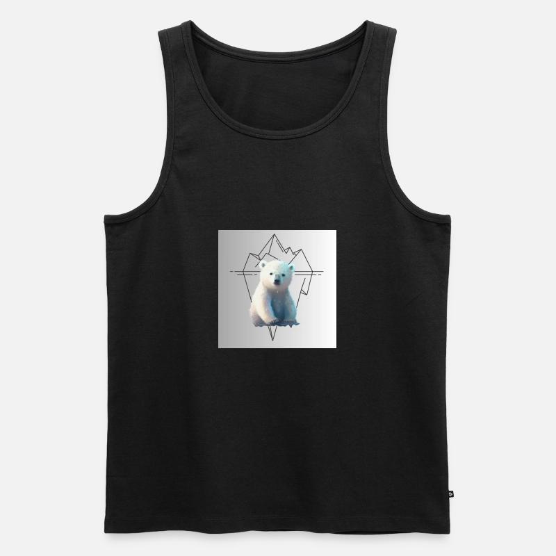 Eisbär mit Hintergrund - Männer Premium Bio Tank Top - Schwarz
