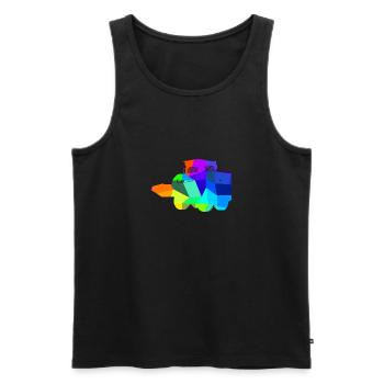Skid Steer Loader Rainbow Polygon Construction Vehicle - Men's Premium Organic Tank Top - black - Front - AI Model Male 178 light (178cm)