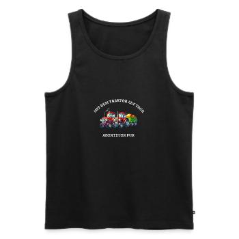 Traktor - Abenteuer PUR - Männer Premium Bio Tank Top - Schwarz - Vorne - AI Model Male 178 light (178cm)
