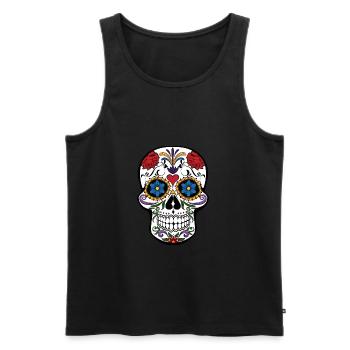 muerte skull 2 - Men's Premium Organic Tank Top - black - Front - AI Model Male 178 light (178cm)