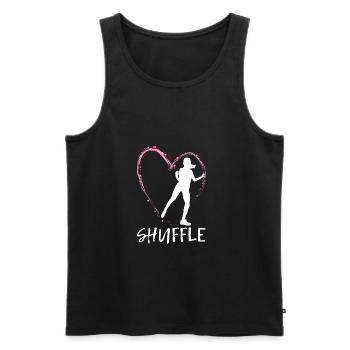 Dear Shuffle Dance - pink heart with dancer - Men's Premium Organic Tank Top - black - Front - AI Model Male 178 light (178cm)