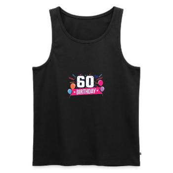 60. Geburtstag 60 Jahre Happy Birthday Geschenk - Männer Premium Bio Tank Top - Schwarz - Vorne - Michal (187cm)
