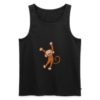 Affe Schimpanse - Männer Premium Bio Tank Top - Schwarz - Vorne - AI Model Male 178 light (178cm)