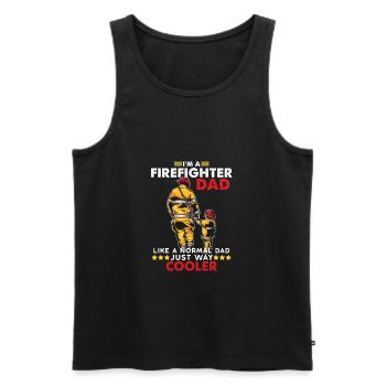 Firefighter dad fireman firefighter gift dad - Men's Premium Organic Tank Top - black - Front - AI Model Male 178 light (178cm)