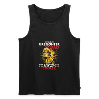 Firefighter dad firefighter fireman - Men's Premium Organic Tank Top - black - Front - AI Model Male 178 light (178cm)