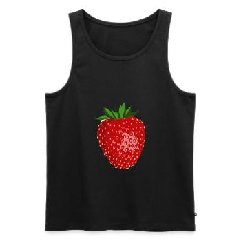 Erdbeere - Männer Premium Bio Tank Top - Schwarz - Vorne - AI Model Male 178 light (178cm)