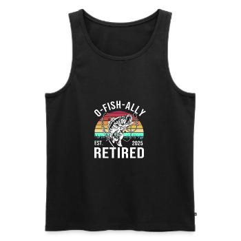 Retirement 2025 Pensioner Pension Pensioner - Men's Premium Organic Tank Top - black - Front - AI Model Male 178 light (178cm)