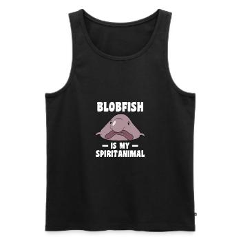 Blobfisch Spirit Animal lustig hässlicher Fisch - Männer Premium Bio Tank Top - Schwarz - Vorne - AI Model Male 178 light (178cm)