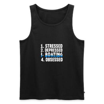 Boating ship captain boat - Men's Premium Organic Tank Top - black - Front - Michal (187cm)