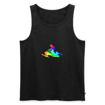 Snowmobile Skibob Rainbow Polygon Vehicle - Men's Premium Organic Tank Top - black - Front - AI Model Male 178 light (178cm)