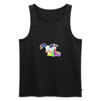 Süß Kotzendes Einhorn Geburtstag Pferd Geschenk - Männer Premium Bio Tank Top - Schwarz - Vorne - Michal (187cm)
