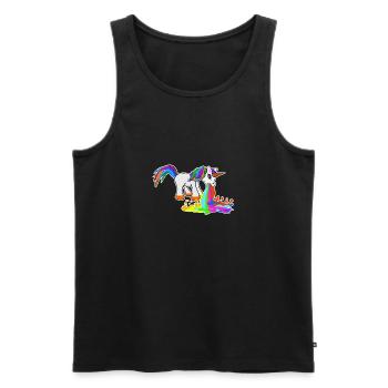 Kotzendes Einhorn - Männer Premium Bio Tank Top - Schwarz - Vorne - Michal (187cm)