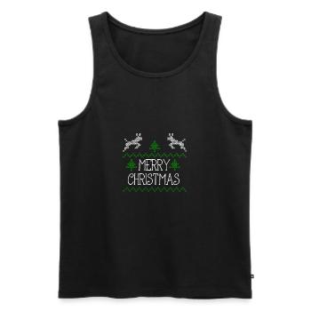 Merry Christmas design I - Men's Premium Organic Tank Top - black - Front - AI Model Male 178 light (178cm)