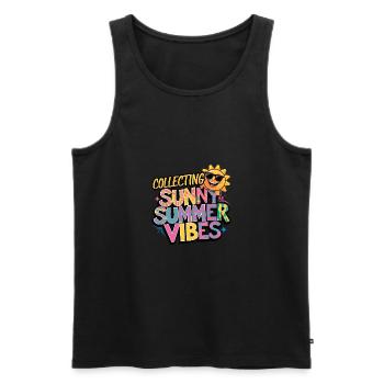 Sunny Summer Moments Vibes Summer Sun - Men's Premium Organic Tank Top - black - Front - AI Model Male 178 light (178cm)