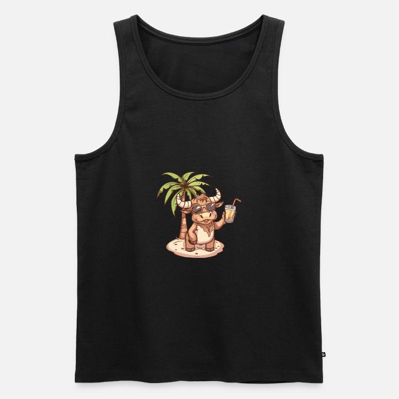 Stier Sommer Strand Comic - Männer Premium Bio Tank Top - undefined