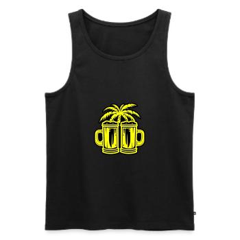Bier Palmen Insel Urlaub - Männer Premium Bio Tank Top - Schwarz - Vorne - Michal (187cm)