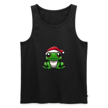 Grenouille Noël Mignon - Débardeur bio Premium Homme - noir - Devant - Michal (187cm)