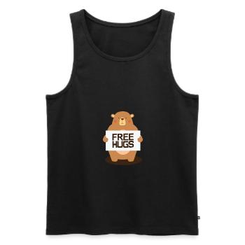 Free Hugs Bear - Men's Premium Organic Tank Top - black - Front - AI Model Male 178 light (178cm)