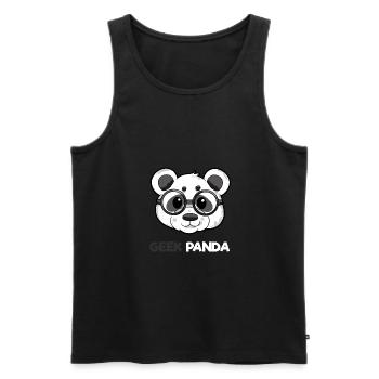 Geek Panda - Männer Premium Bio Tank Top - Schwarz - Vorne - Michal (187cm)