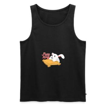 Hug Rabbit - Men's Premium Organic Tank Top - black - Front - AI Model Male 178 light (178cm)