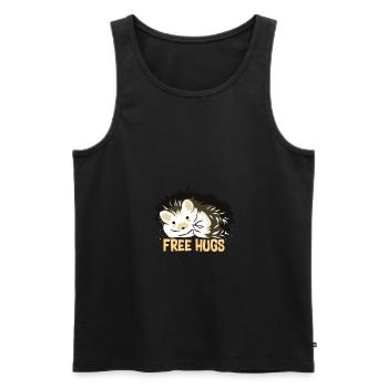 Hugging hedgehogs - Men's Premium Organic Tank Top - black - Front - AI Model Male 178 light (178cm)